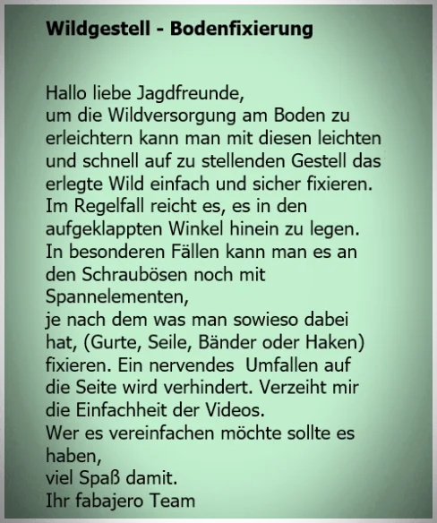 Aufbrechhilfe Bodenfixierung Aufbrechen am Boden